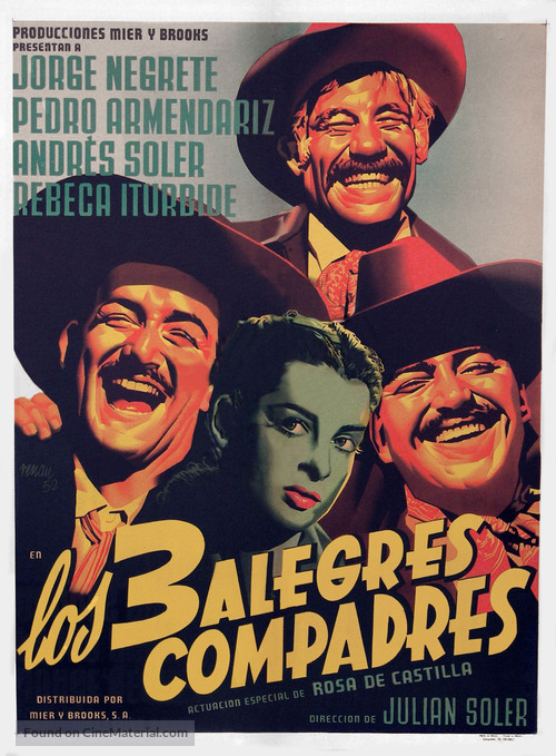 Los tres alegres compadres - Mexican Movie Poster
