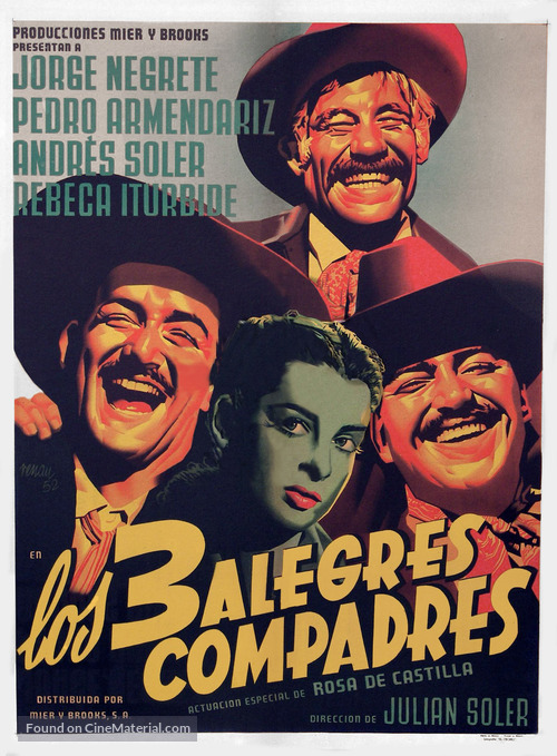 Los tres alegres compadres - Mexican Movie Poster