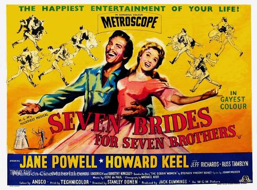 Seven Brides for Seven Brothers - British Movie Poster