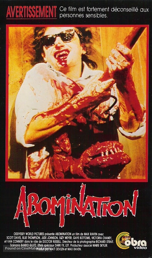 The Abomination - French VHS movie cover