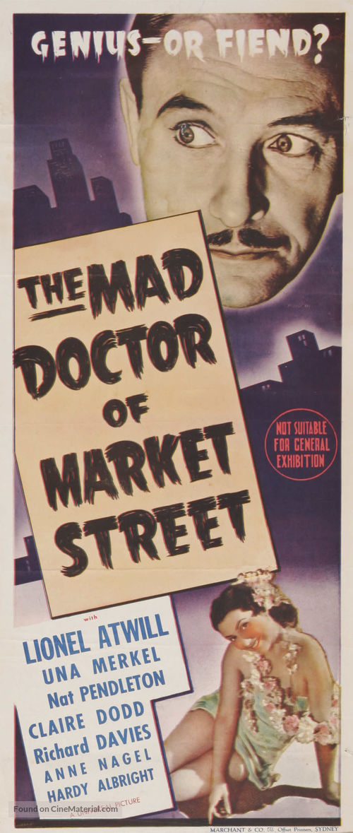 The Mad Doctor of Market Street - Australian Movie Poster