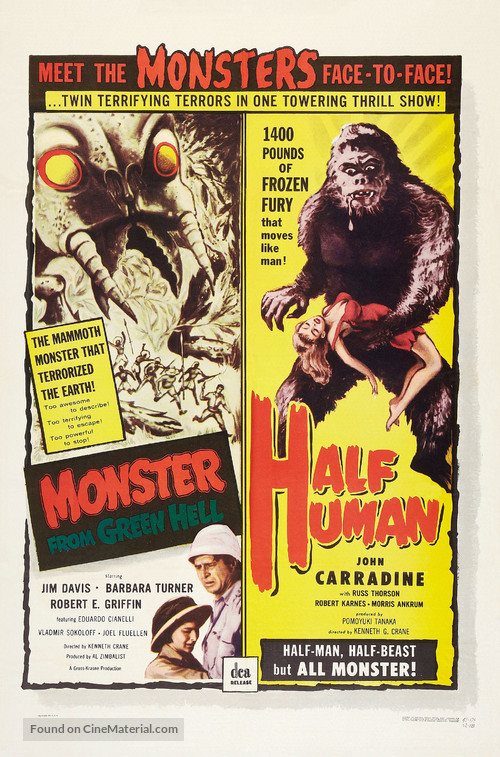 Half Human: The Story of the Abominable Snowman - Combo movie poster