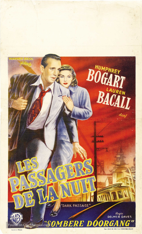 Dark Passage - Belgian Theatrical movie poster