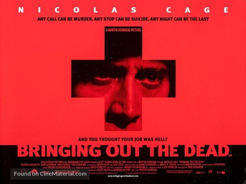 Bringing Out The Dead - British Movie Poster