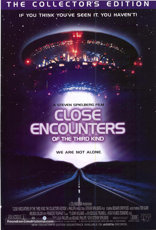 Close Encounters of the Third Kind - Canadian Video release movie poster