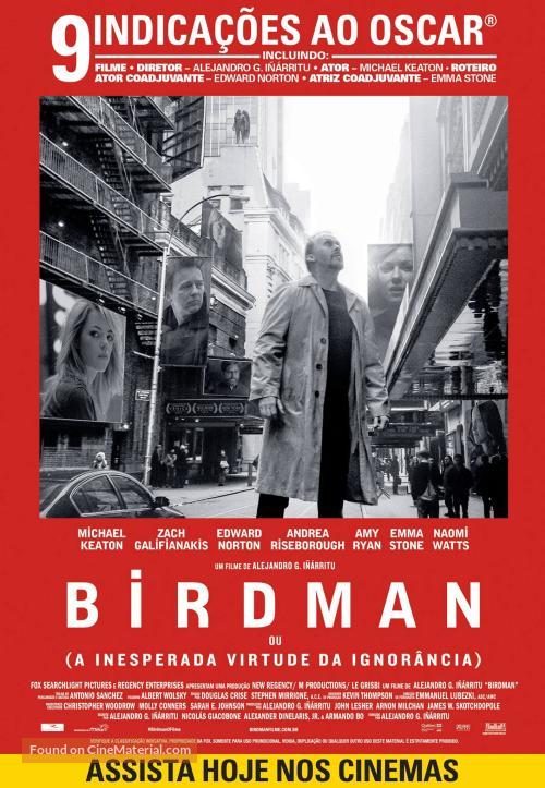 Birdman or (The Unexpected Virtue of Ignorance) - Brazilian Movie Poster