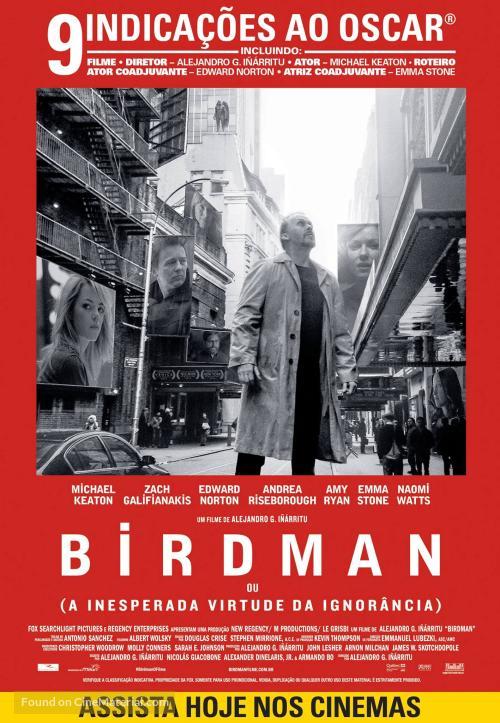Birdman or (The Unexpected Virtue of Ignorance) - Brazilian Movie Poster