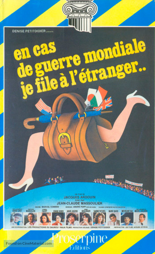 En cas de guerre mondiale, je file &agrave; l&#039;&eacute;tranger - French VHS movie cover