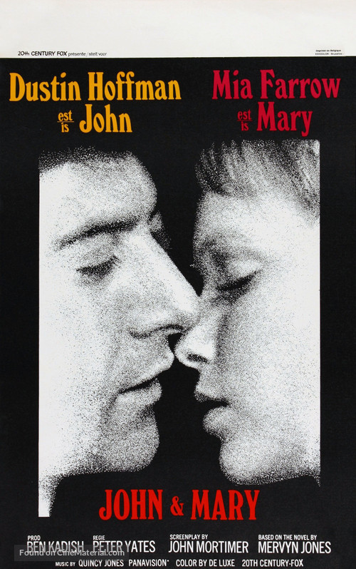 John and Mary - Belgian Movie Poster
