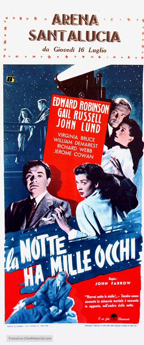 Night Has a Thousand Eyes - Italian Movie Poster