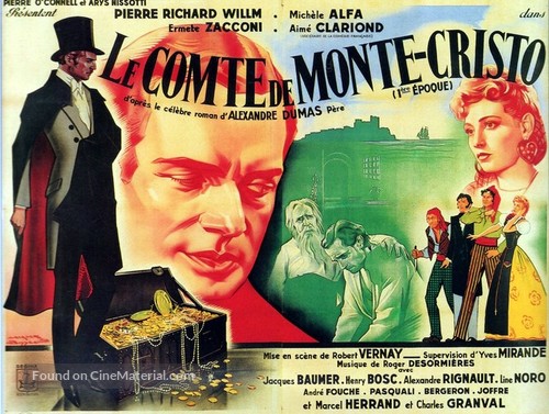 Le Comte De Monte Cristo 1ere Epoque Edmond Dantes 1943 French Movie Poster