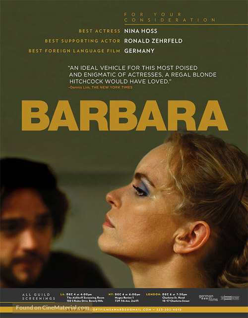 Barbara - For your consideration movie poster