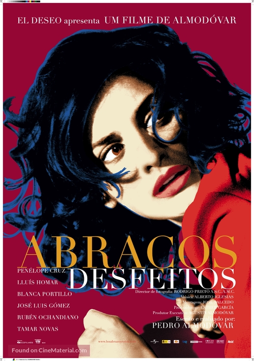 Los abrazos rotos - Portuguese Movie Poster