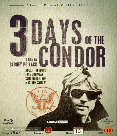 Three Days of the Condor - Danish Blu-Ray movie cover