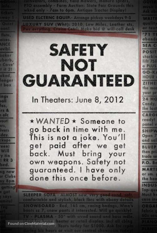Safety Not Guaranteed - Movie Poster