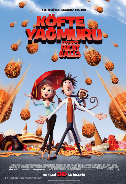 Cloudy with a Chance of Meatballs - Turkish Movie Poster