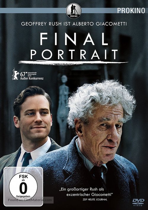 Final Portrait - German DVD movie cover