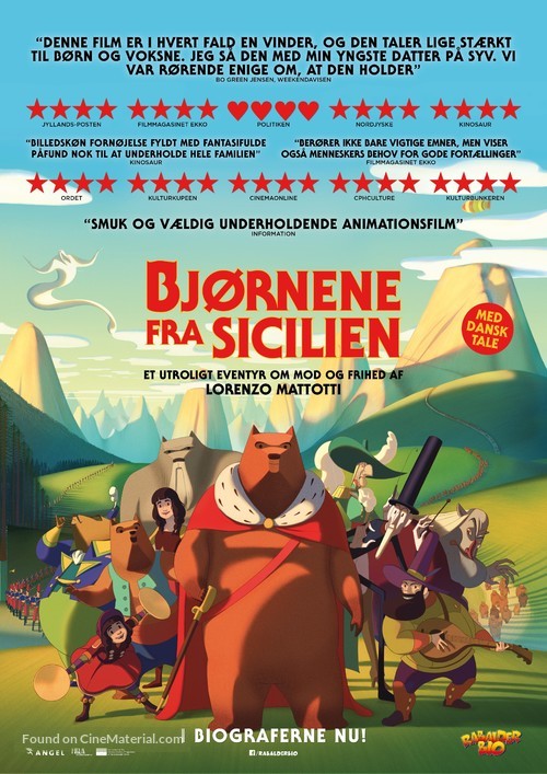 La fameuse invasion des ours en Sicile - Danish Movie Poster