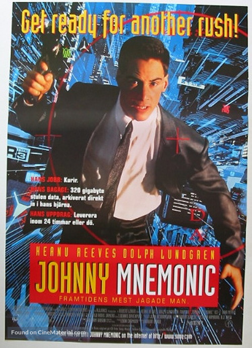 Johnny Mnemonic - Swedish Movie Poster