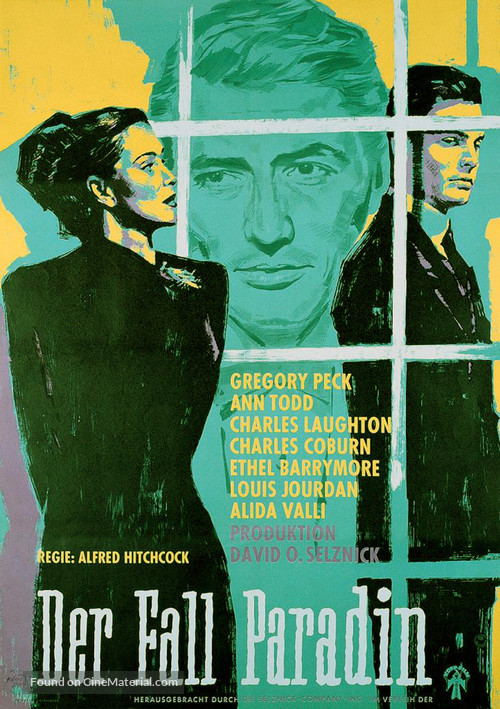 The Paradine Case - German Movie Poster