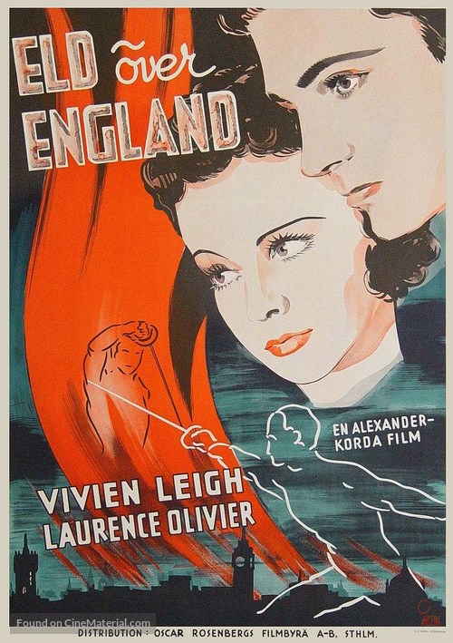 Fire Over England - Swedish Movie Poster
