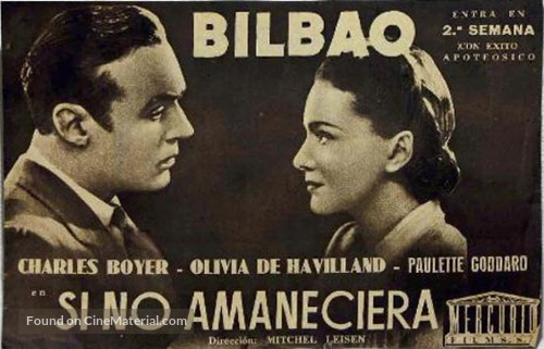 Hold Back the Dawn - Spanish Movie Poster