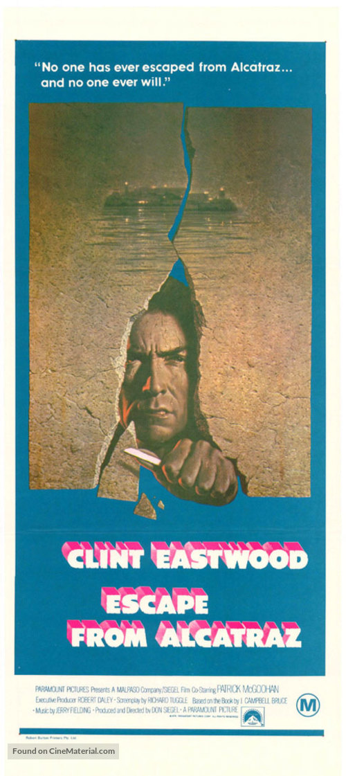 Escape From Alcatraz - Australian Movie Poster