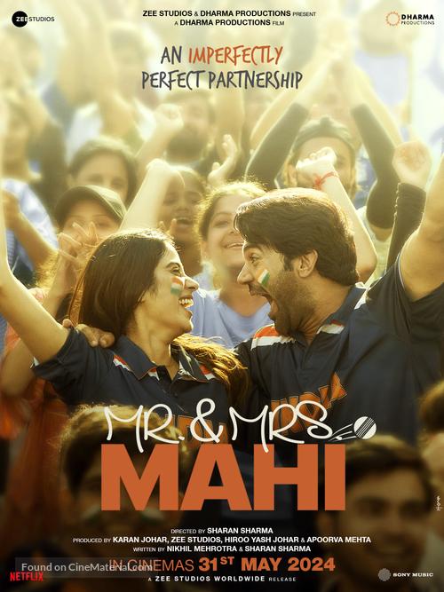 Mr. &amp; Mrs. Mahi - Indian Movie Poster