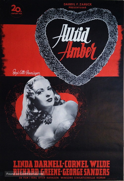 Forever Amber - Swedish Movie Poster