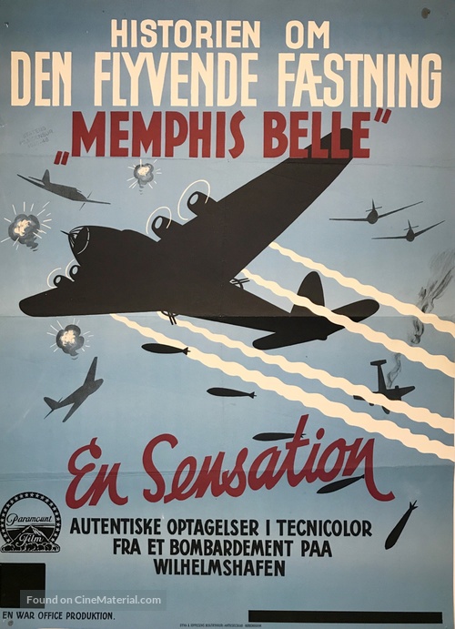 The Memphis Belle: A Story of a Flying Fortress - Danish Movie Poster