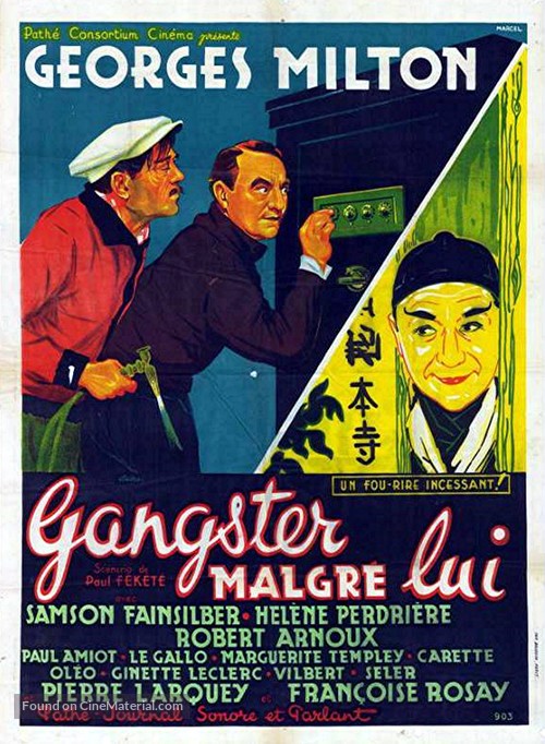 Gangster malgr&eacute; lui - French Movie Poster