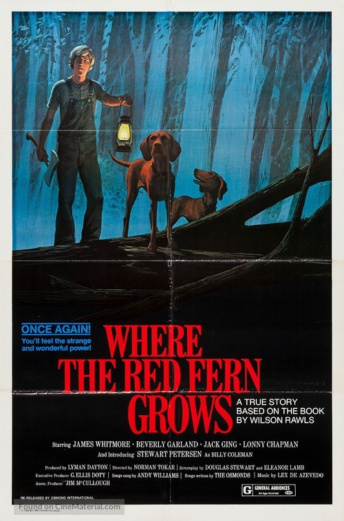 Where the Red Fern Grows - Re-release movie poster