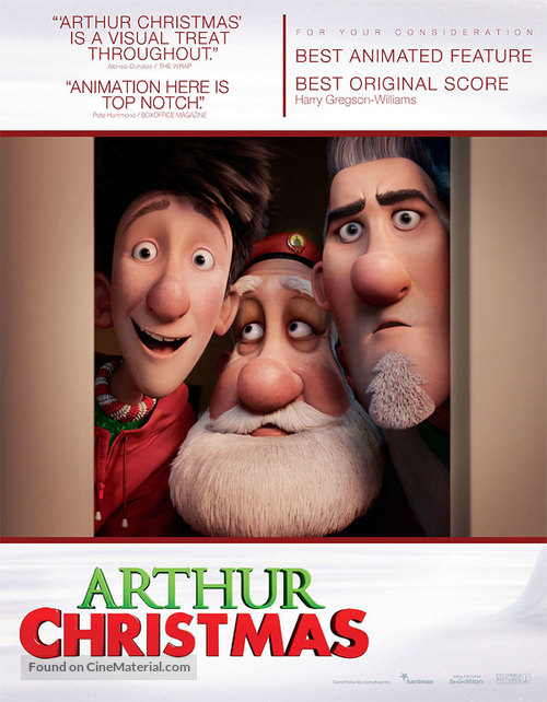 Arthur Christmas - For your consideration movie poster