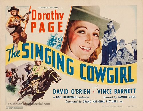 The Singing Cowgirl - Movie Poster