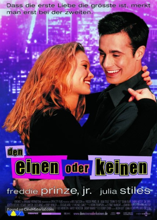 Down To You - German Movie Poster