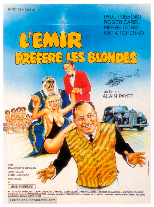 L&#039;&eacute;mir pr&eacute;f&egrave;re les blondes - French Movie Poster