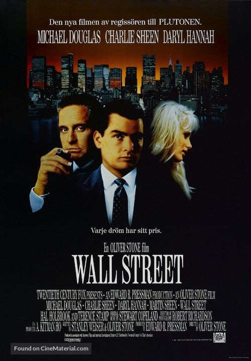 Wall Street - Swedish Movie Poster