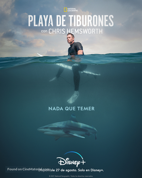 Shark Beach with Chris Hemsworth - Mexican Movie Poster