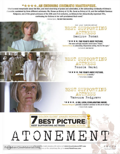 Atonement - For your consideration movie poster