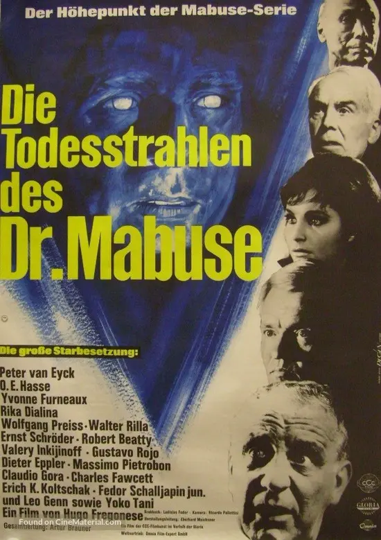 Die Todesstrahlen des Dr. Mabuse - German Movie Poster