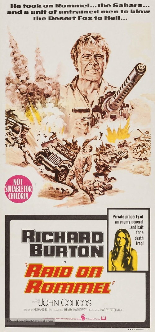 Raid on Rommel - Australian Movie Poster