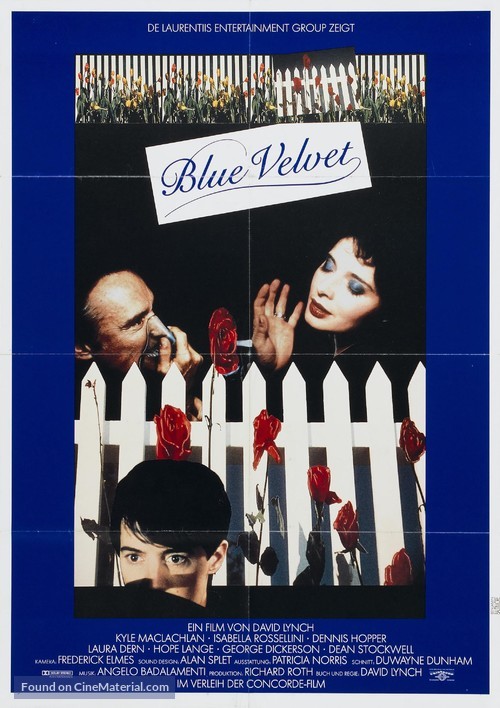 Blue Velvet - German Movie Poster