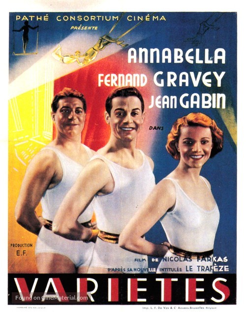 Vari&egrave;t&egrave;s - Belgian Movie Poster