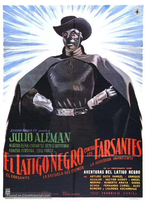 El l&aacute;tigo negro contra los farsantes - Mexican Movie Poster