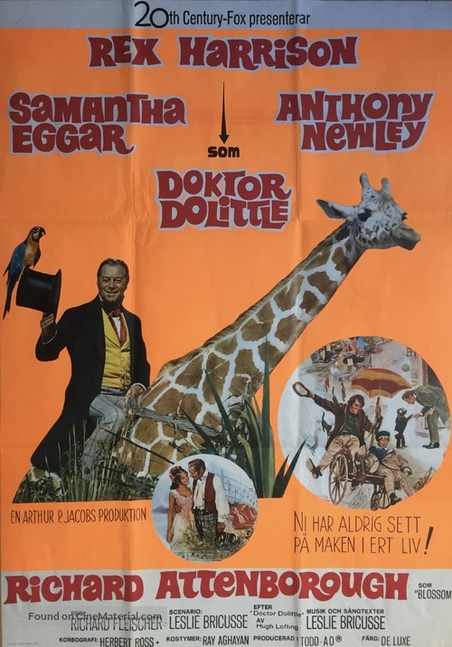 Doctor Dolittle - Swedish Movie Poster