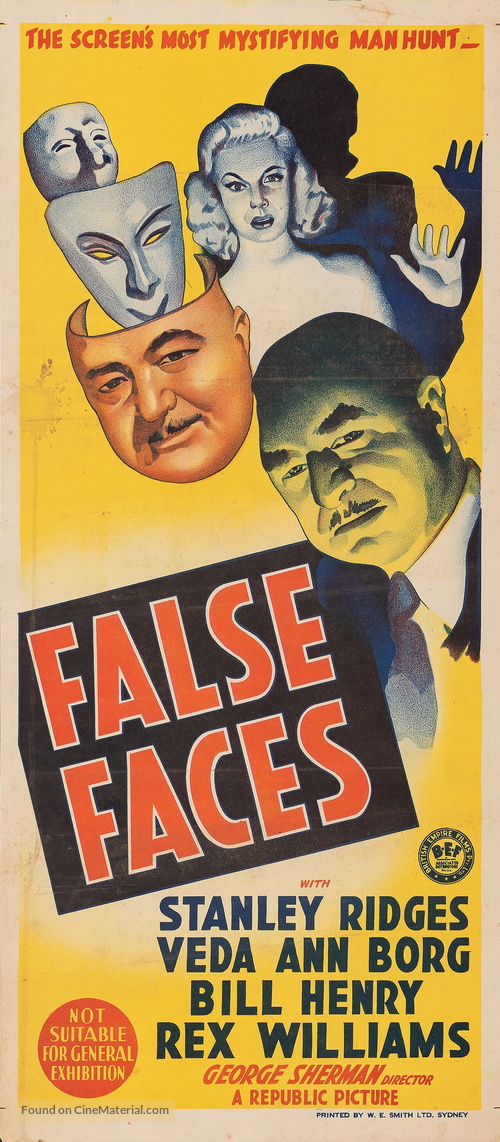 False Faces - Australian Movie Poster