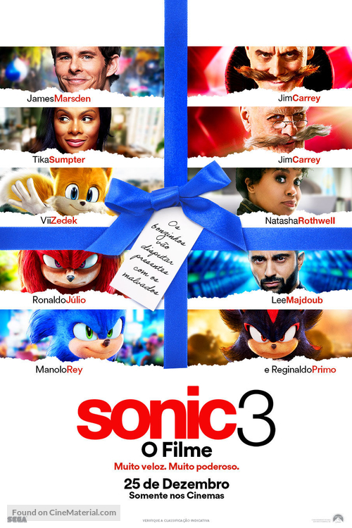 Sonic the Hedgehog 3 - Brazilian Movie Poster