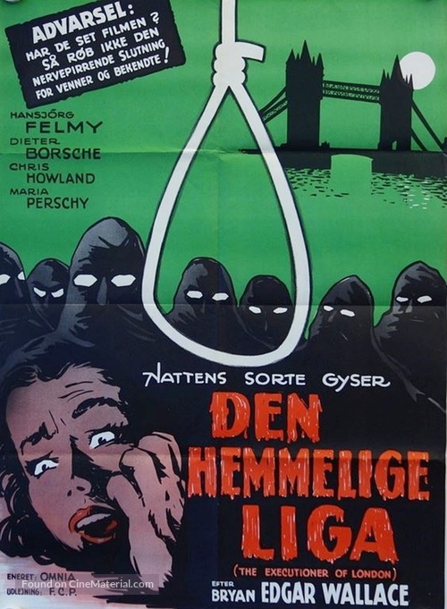 Der Henker von London - Danish Movie Poster
