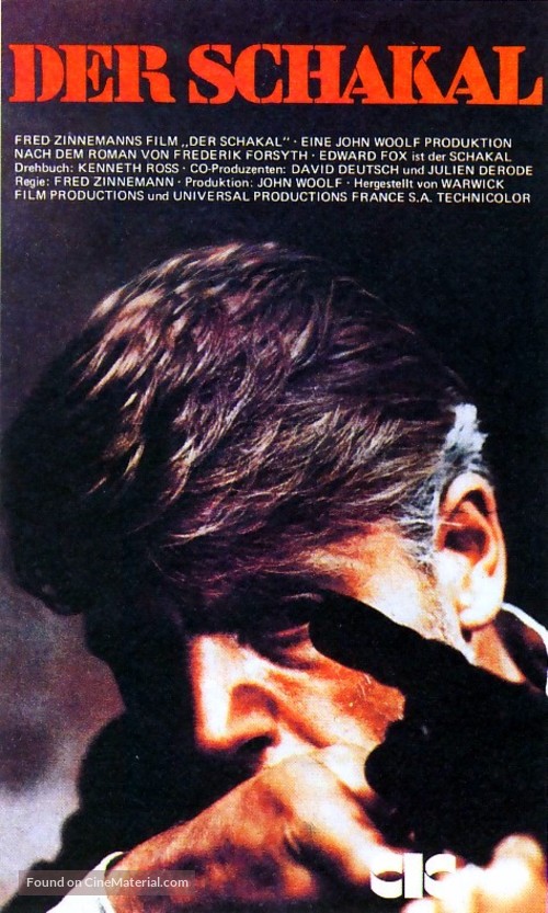 The Day of the Jackal - German VHS movie cover