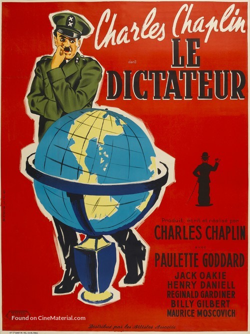 The Great Dictator - French Re-release movie poster